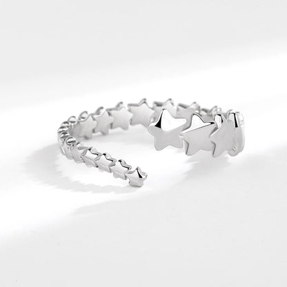 Retro Sense Pentagram Female Simple Cold Rings