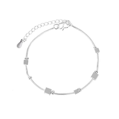 Small Sier Korean Female Bell Cross Smiley Face Bracelets