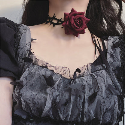 Rose Fabric Lace Niche Temperament Creative Necklaces