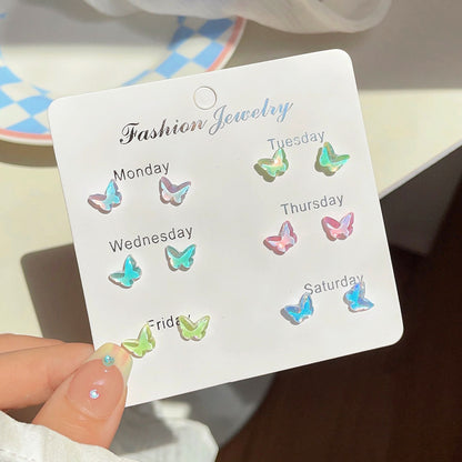 Style Colorful Small Stone Female Sweet Earrings