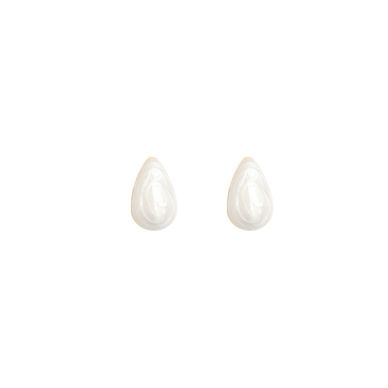 Sier Needle Fresh Dripping Oil Water Earrings
