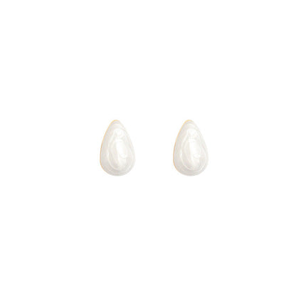 Sier Needle Fresh Dripping Oil Water Earrings