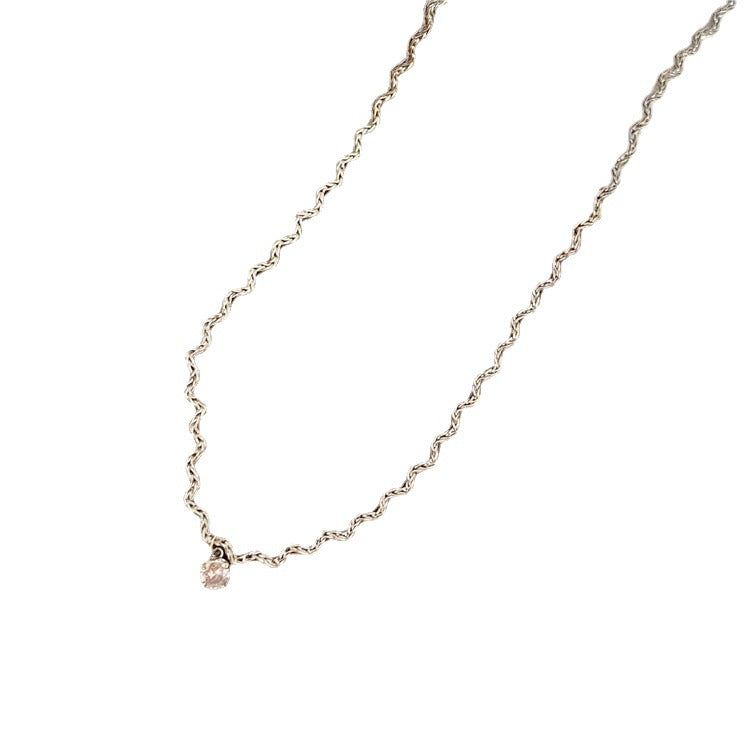 Women's Shiny Diamond Pendant High-grade Wave Design Necklaces