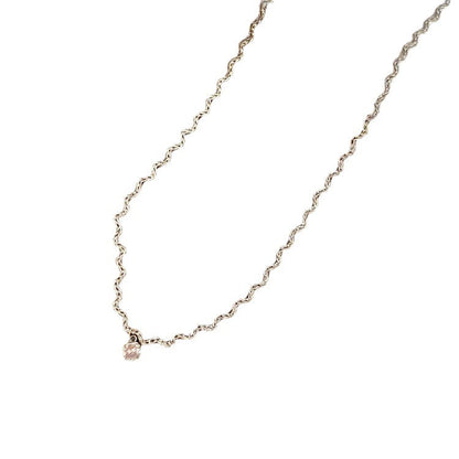 Women's Shiny Diamond Pendant High-grade Wave Design Necklaces