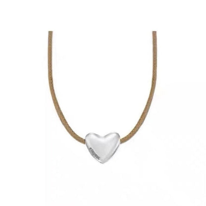 Park Cold Sier Peach Heart Clavicle Necklaces