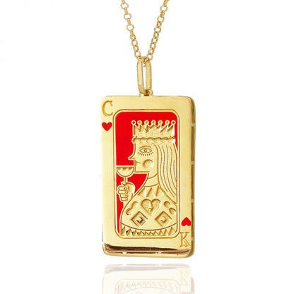 Tarot Pendant Playing Card Sweater Chain Necklaces