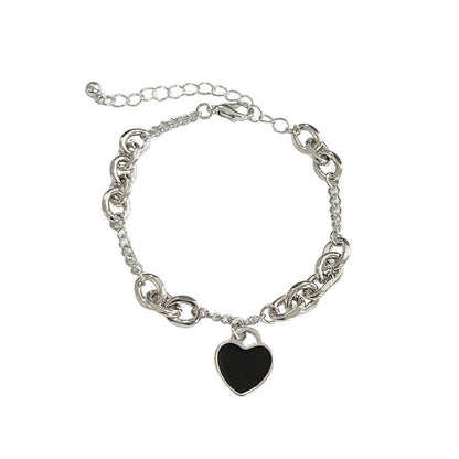 Black Love Pearl Stitching Female Cold Bracelets