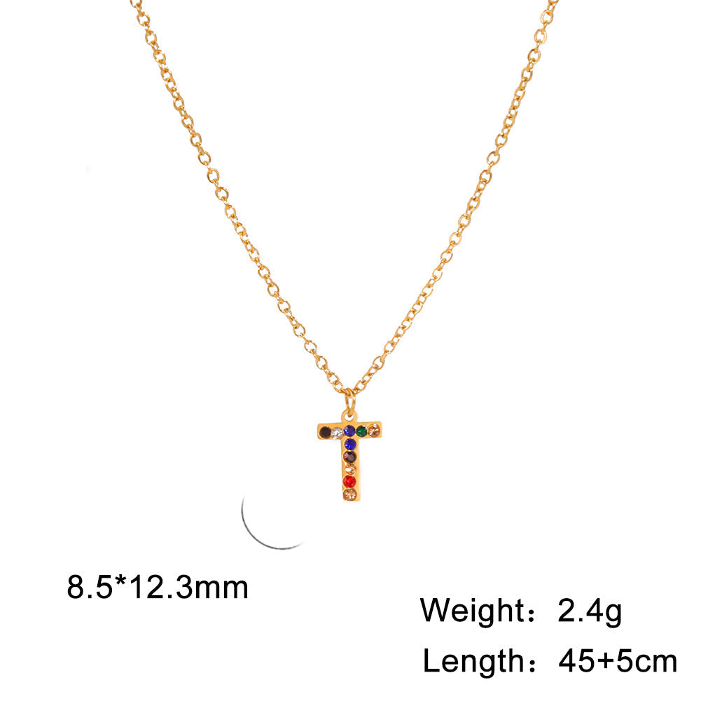 Titanium Steel Light Luxury And Simplicity Colorful Necklaces