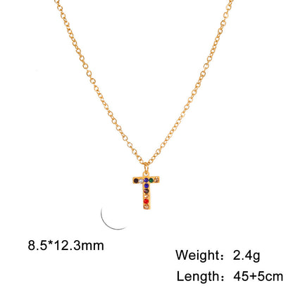 Titanium Steel Light Luxury And Simplicity Colorful Necklaces