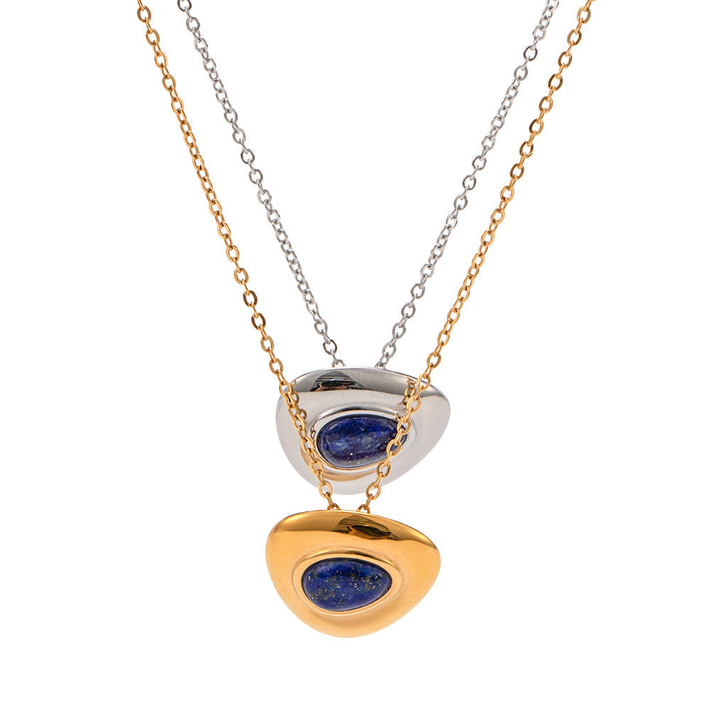 Summer Style French Vintage Inlaid Lapis Necklaces