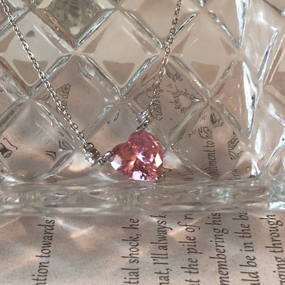 Pendant Clavicle Chain Fresh Sweet Girlish Style Crystal Necklaces