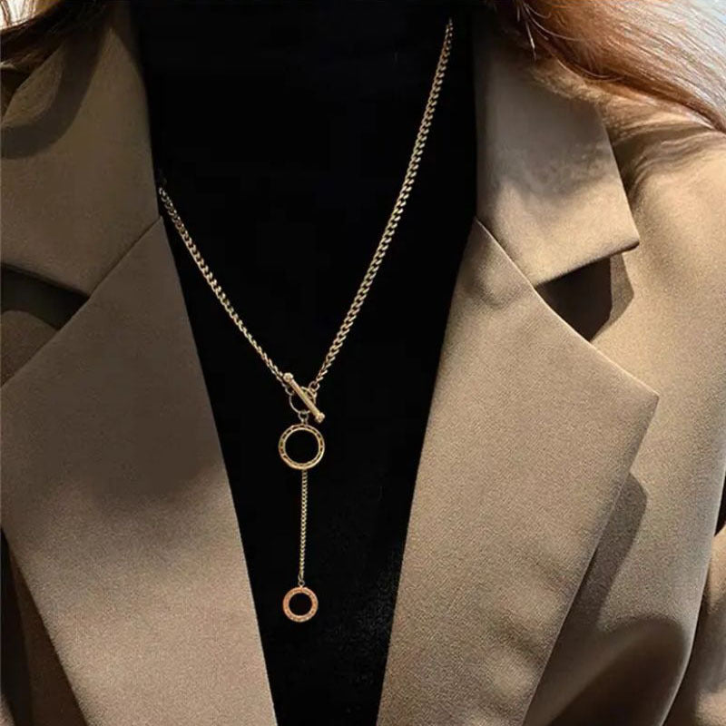 Women's Roman Numerals Long Sweater Chain Minority Necklaces