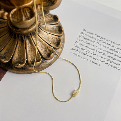 Female Style Fashion Twisted Square Snake Bones Chain Temperament Necklaces