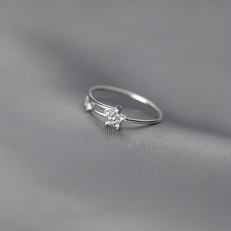 Personality Fashion Combination Twin Diamond Meteor Girlfriends Rings