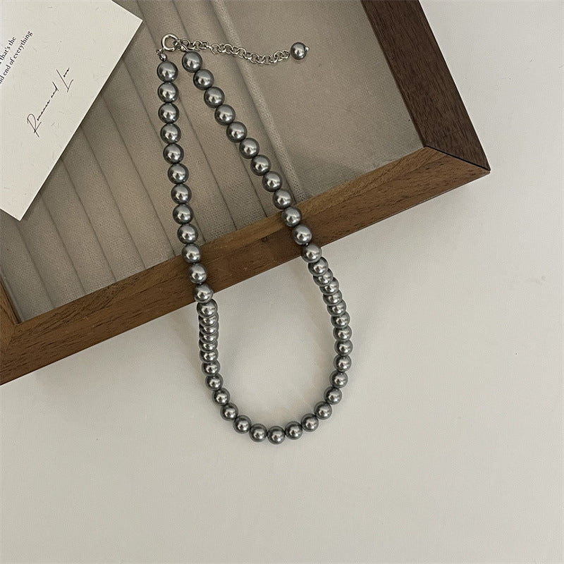 Women's Elegant High-grade Gray Pearl For Design Necklaces