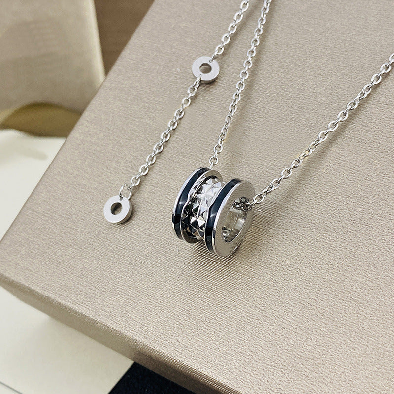 Women's & Men's Ceramic High Version Spring Full Diamond Small Waist Necklaces