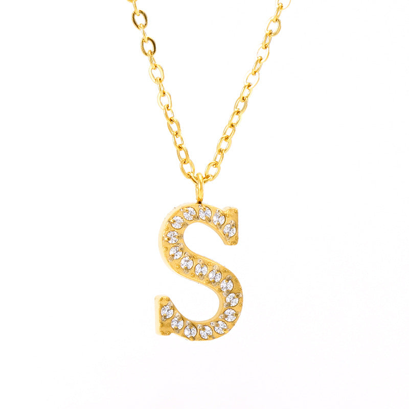Women's English Letter Pendant High-grade Clavicle Chain Necklaces