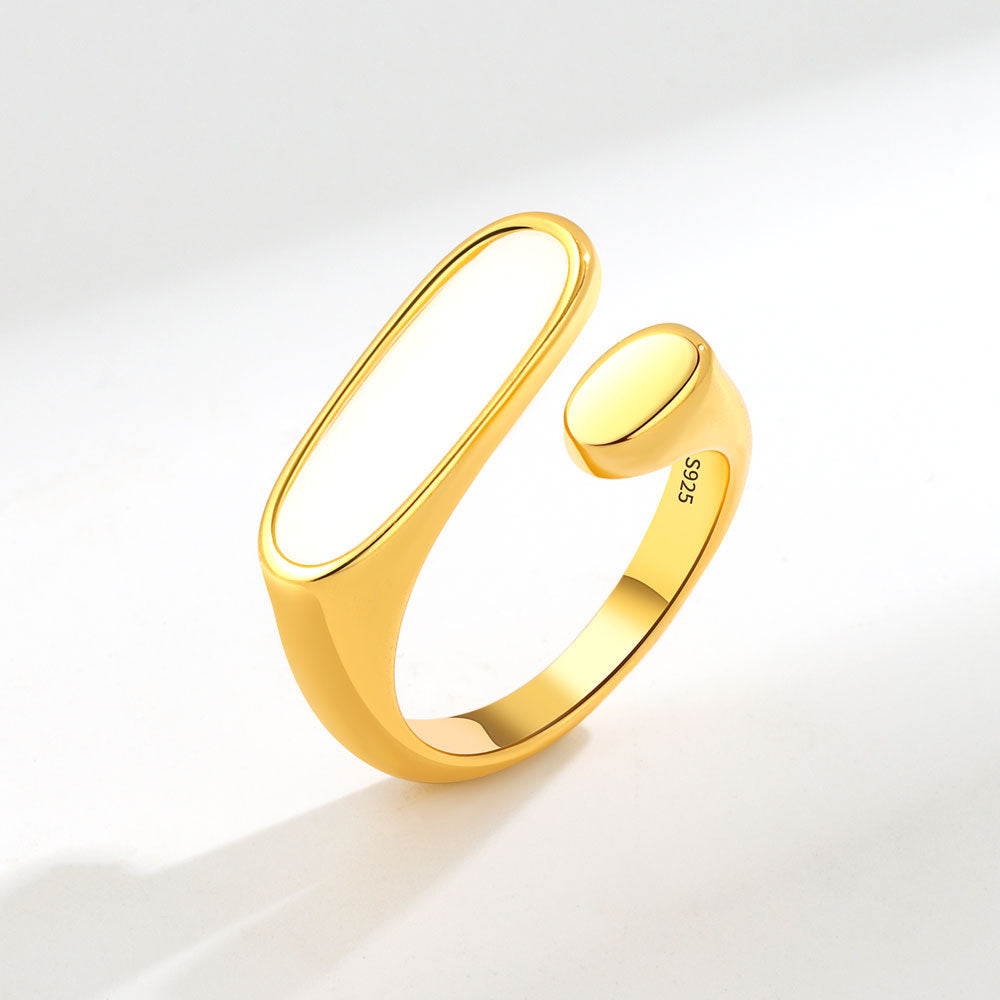 Flat Shell Open Gold Plated Ornament Rings