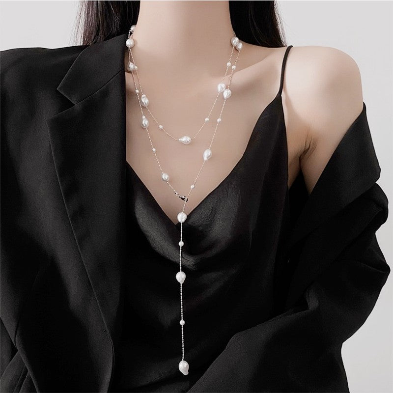 Women's Pearl Light Luxury Minority Long Twin Necklaces