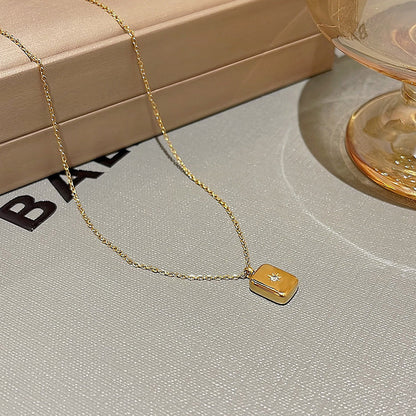 Diamond Titanium Steel High Sense Simple Pendant Personalized Necklaces