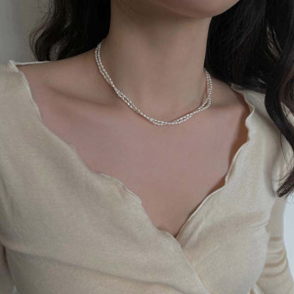 Women's Strong Light Natural Freshwater Grain Of Rice Niche Necklaces