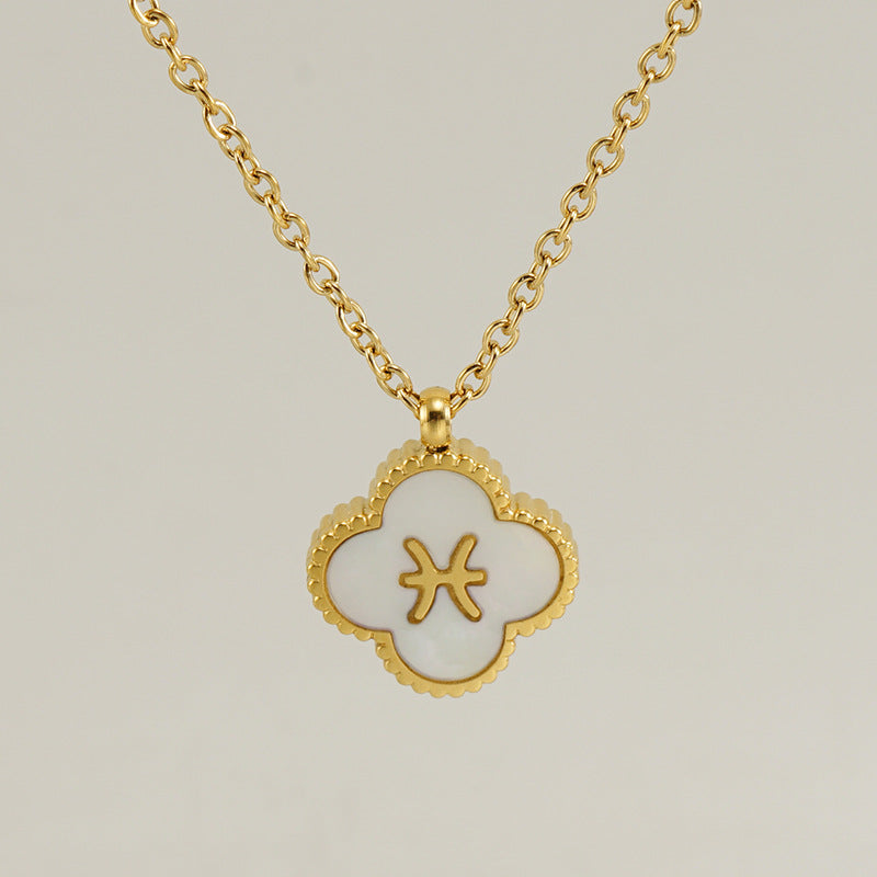 Titanium Steel Clover Shell Constellation Stainless Necklaces