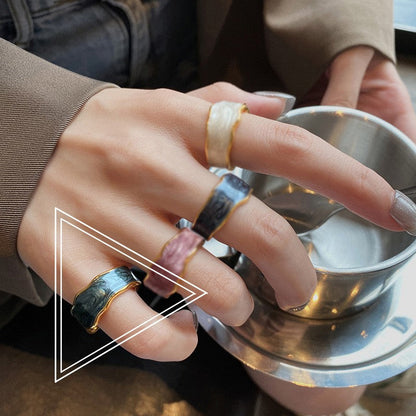 Women's Summer Color Handmade Enamel Glazed Irregular Rings