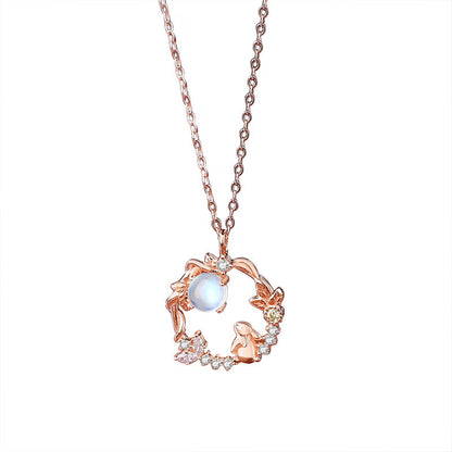 Women's Rabbit Sterling Sier Design National Fashion Mori Necklaces