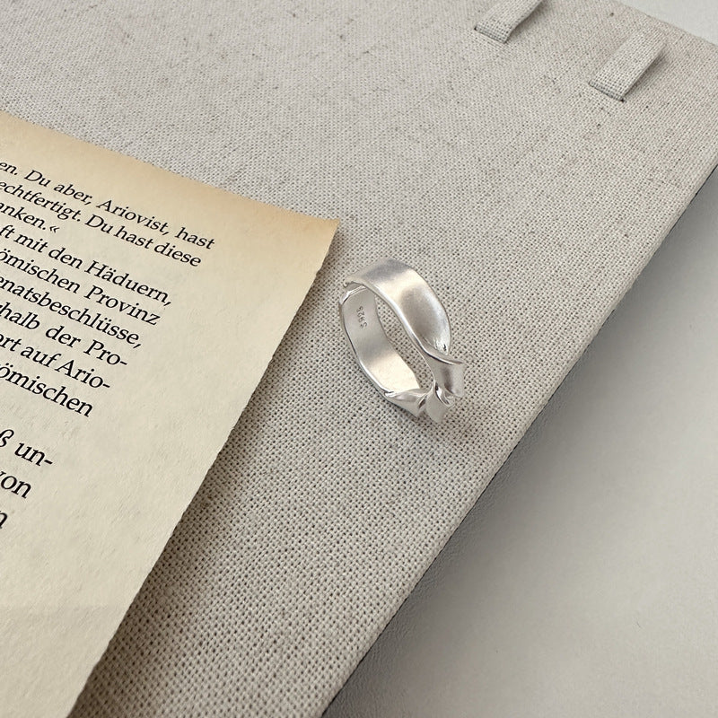 Sterling Sier Knotted Matte Style Simple Single Rings