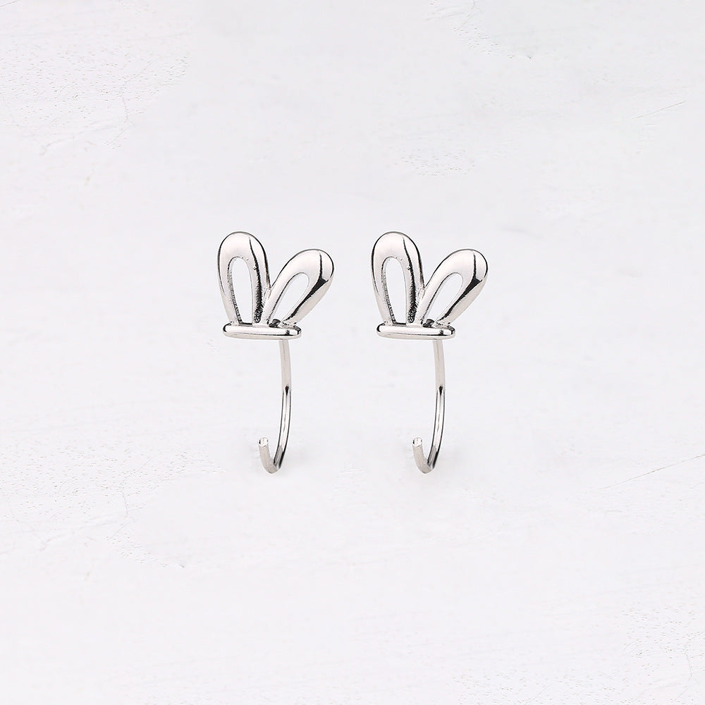 Children's Rabbit Ears Simple Cute Smart Hollow Mini Small Earrings