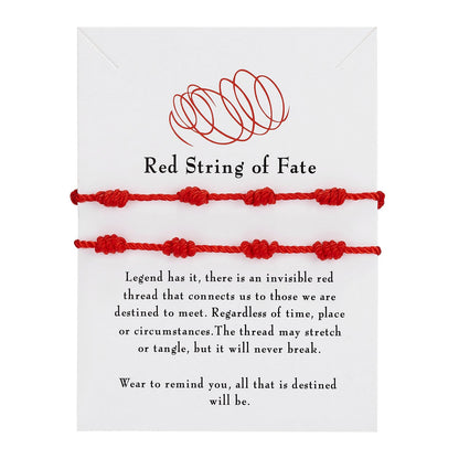 Knots Red Rope Woven Length Adjustable Bracelets