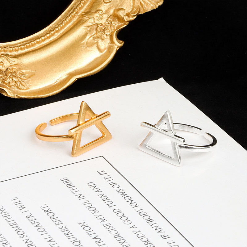 Women's Style Niche Design Simple Geometric Triangle Rings