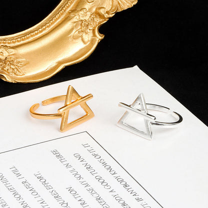 Women's Style Niche Design Simple Geometric Triangle Rings