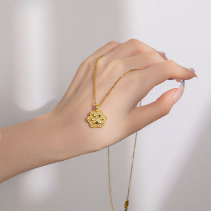 Women's Steel Exquisite Fully Jeweled Loving Heart Necklaces