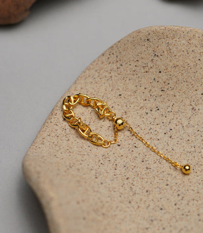 Women's Retro Adjustable Pull-out Chain Metal For Simple Rings