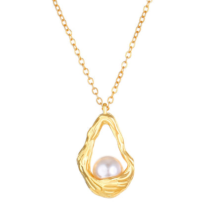 Inlaid Pearl Flower Basket Pendant Personalized Necklaces