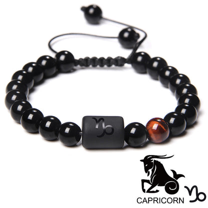 Men's Natural Red Agate Beads Twee Constellation Bracelets