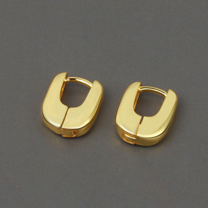 Cool Style Retro Geometric Ellipse Circle Ear Clip Earrings