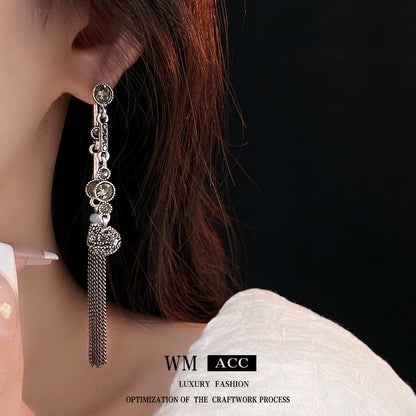 Women's Ball Tassel Long Minority Eardrops Temperament Entry Earrings