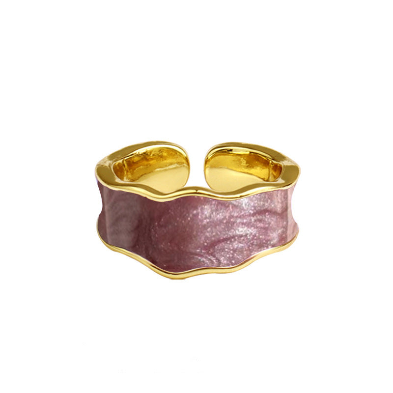 Women's Summer Color Handmade Enamel Glazed Irregular Rings