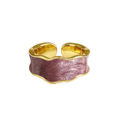 Women's Summer Color Handmade Enamel Glazed Irregular Rings