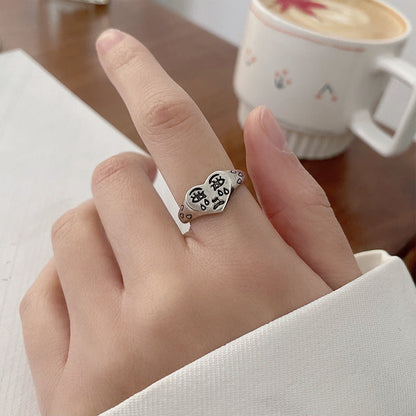 Creative Sad Love Heart-shaped Adjustable Personality Rings