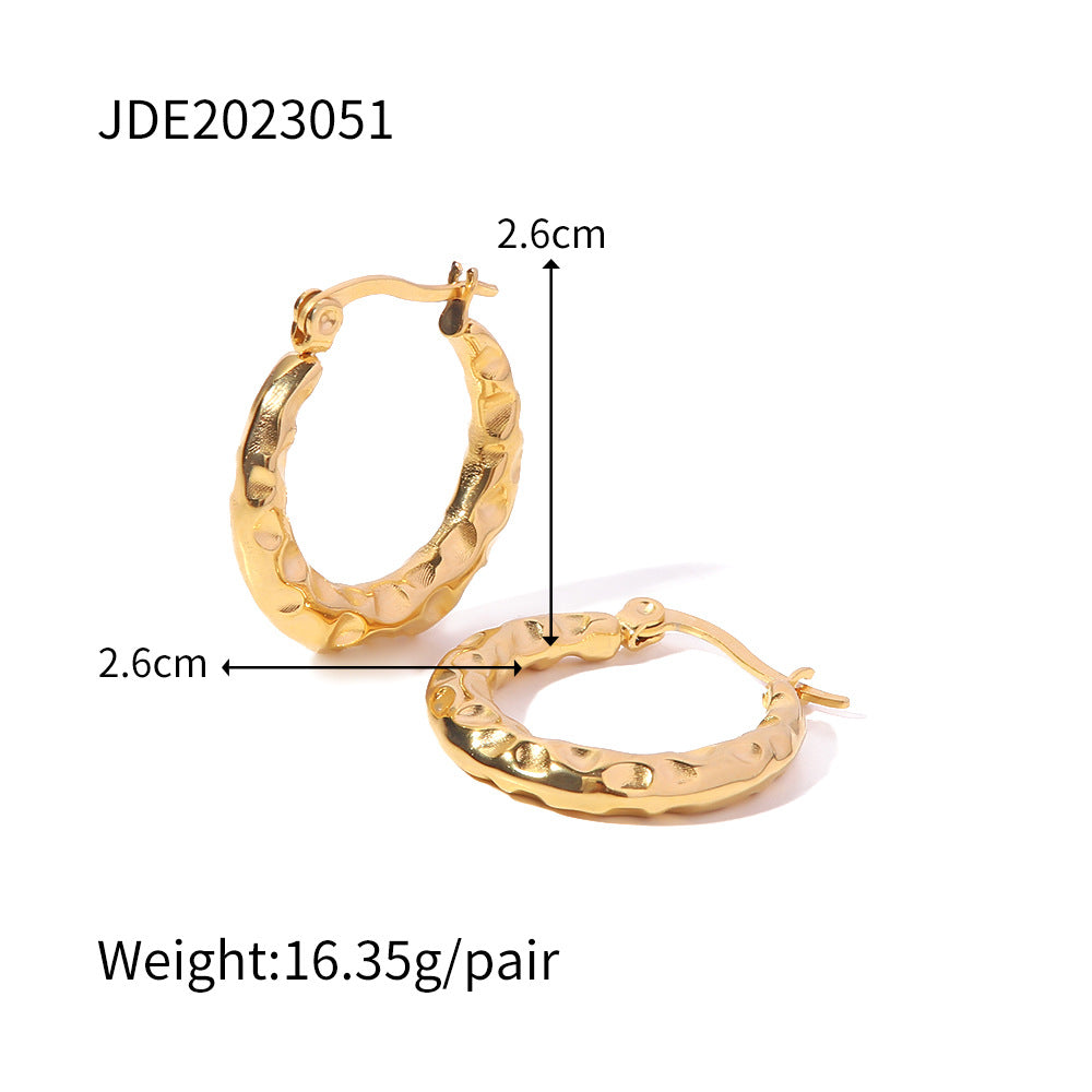Women's Steel Circle Ear Temperament Wild Niche Design Earrings
