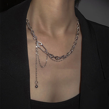 Women's Fashion Personalized Pin Pendant Niche High-grade Sweater Chain Necklaces