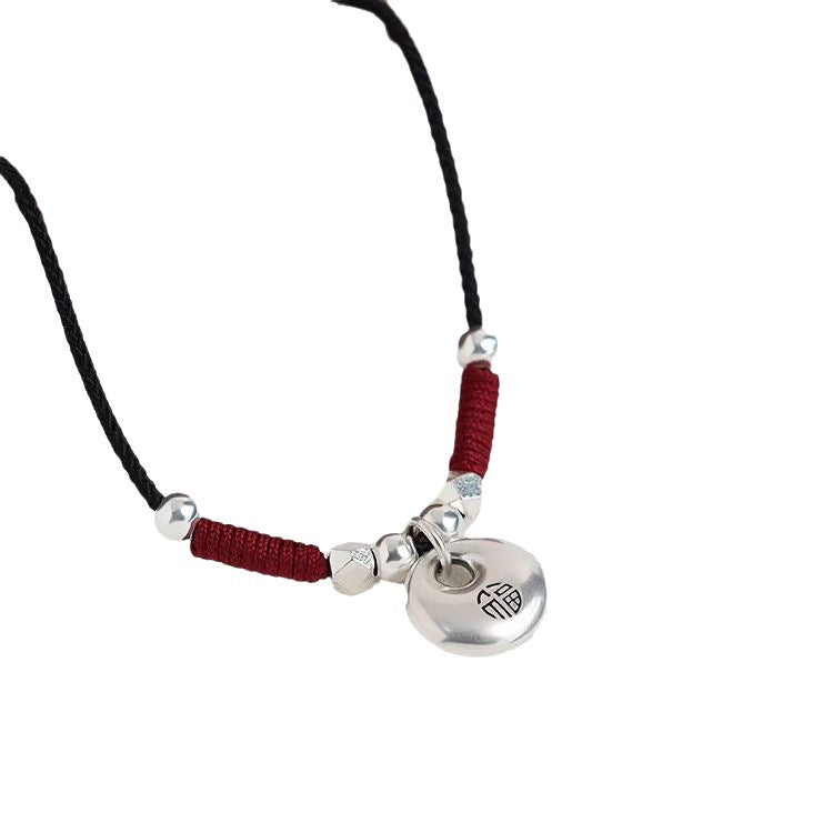 Fat Safety Lock Female Sterling Clavicle Necklaces