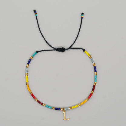 Women's Letter Color Matching Bead Handmade Beaded Bracelets