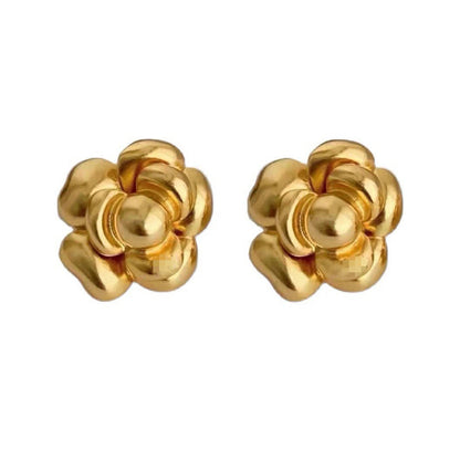 Retro Classic Camellia High-grade Three-dimensional Flower Earrings