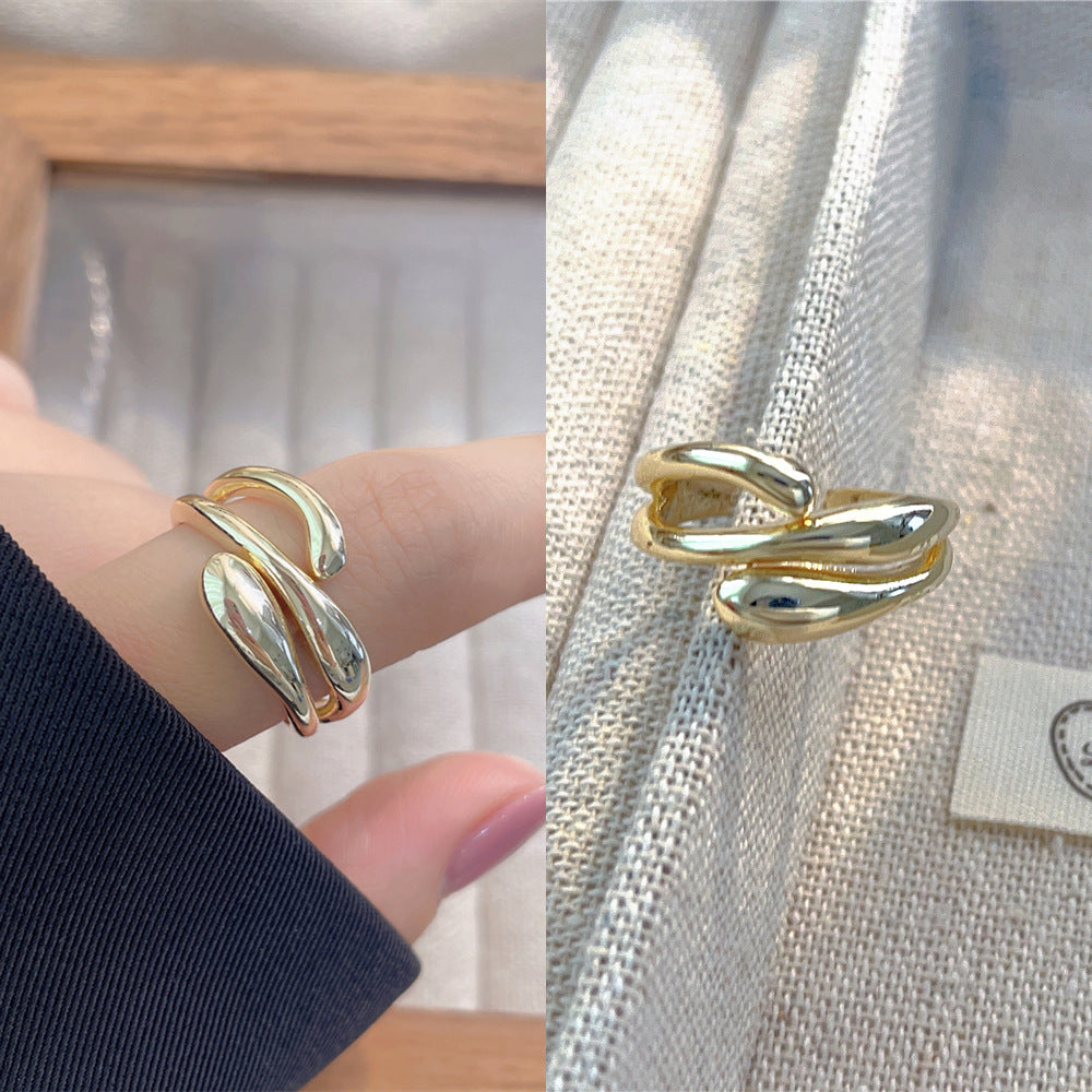 Women's Luxury Fashion Opening Zircon Adjustable Gold Rings