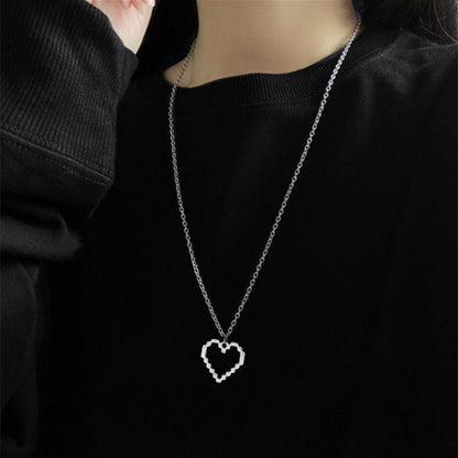 Love Titanium Steel Female Summer Clavicle Chain Heart-shaped Dripping Necklaces