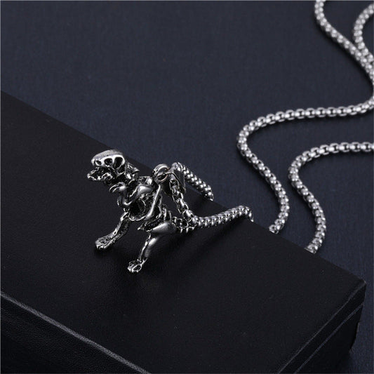 Women's & Men's & Dinosaur Skeleton Pendant Fashion Retro Stainless Steel Necklaces